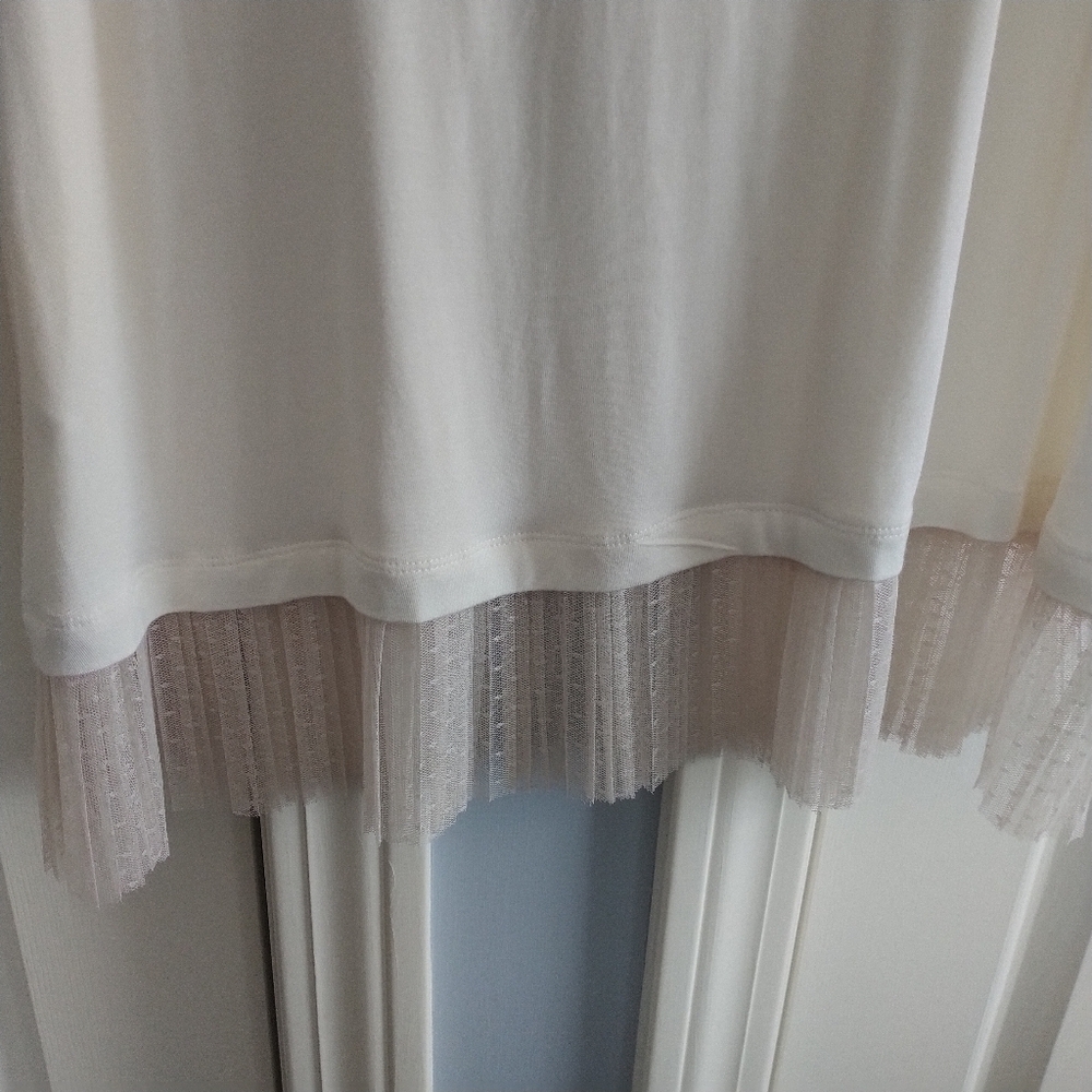 LOGO Layers by Lori Goldstein Sleeves Tunic Top with Accordion Pleated Trim L - Picture 4 of 12